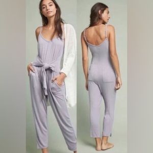 Anthropologie Saturday Sunday Thorpe lilac relaxed bow comfy jumpsuit